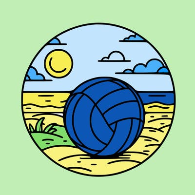 volleyball on a beach