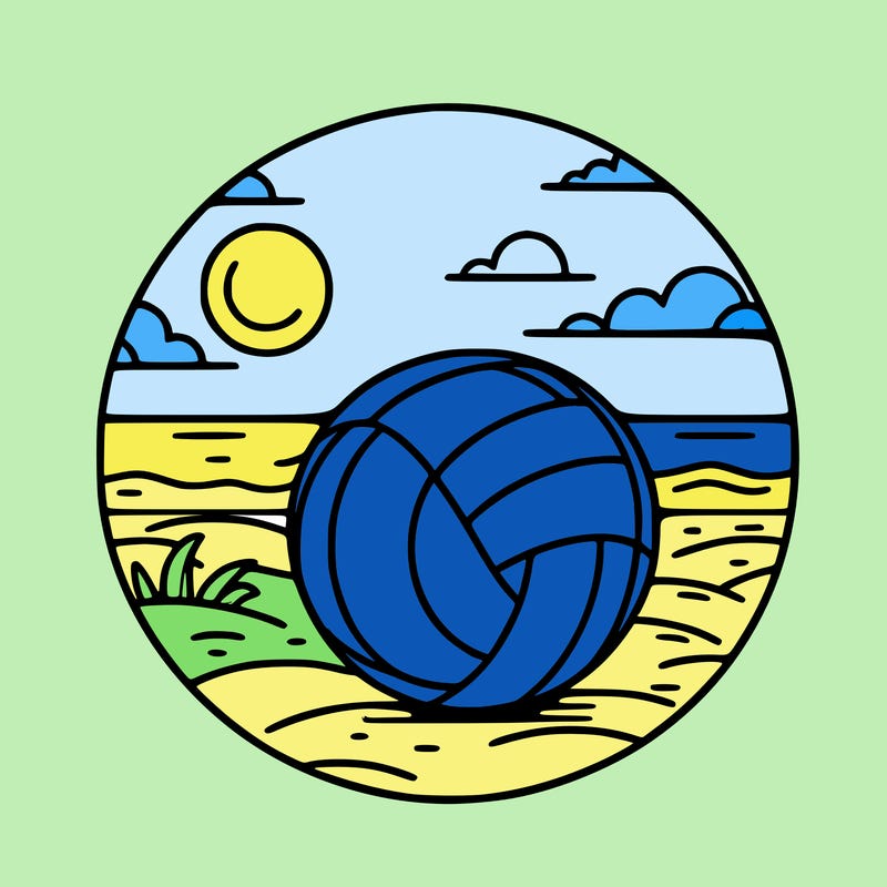volleyball on a beach