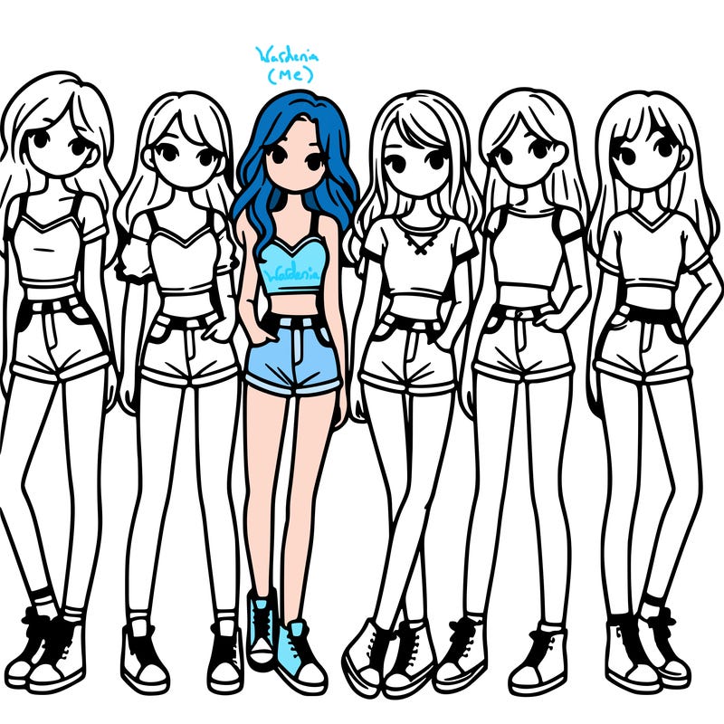 a group of girls wearing crop tops and shorts