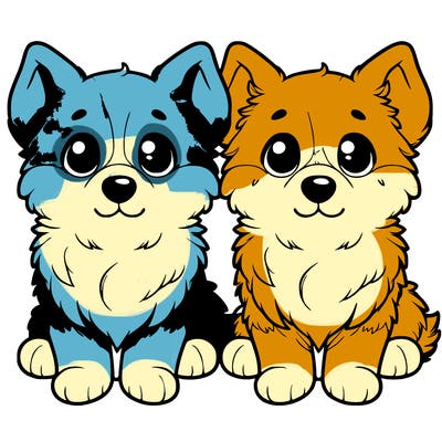 realistic dog cute split