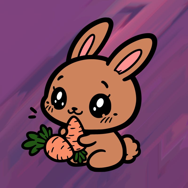 cute bunny eating a carrot.