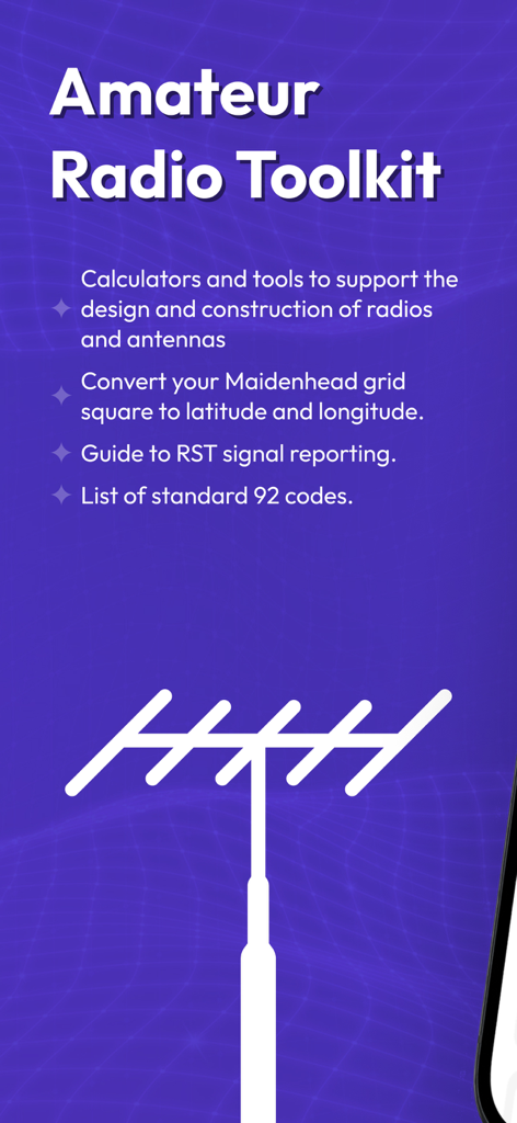 Amateur Radio Toolkit 2025 - Amateur Radio Toolkit app screen highlighting antenna design tools and radio communication calculators