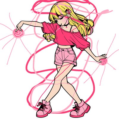 realistic girl danceing
