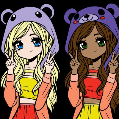 teen girl in animal costume