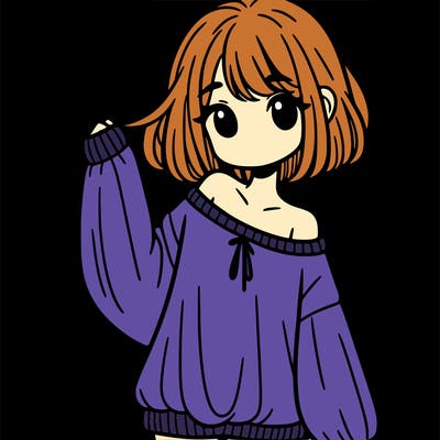 girl in baggy sweater hanging off her shoulder