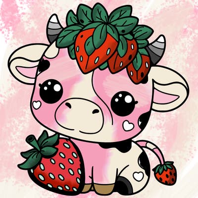 cute strawberry cow