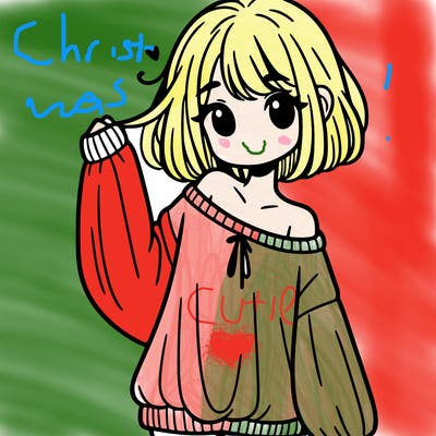 girl in baggy sweater hanging off her shoulder