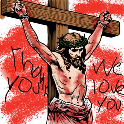 jesus realistic on the cross