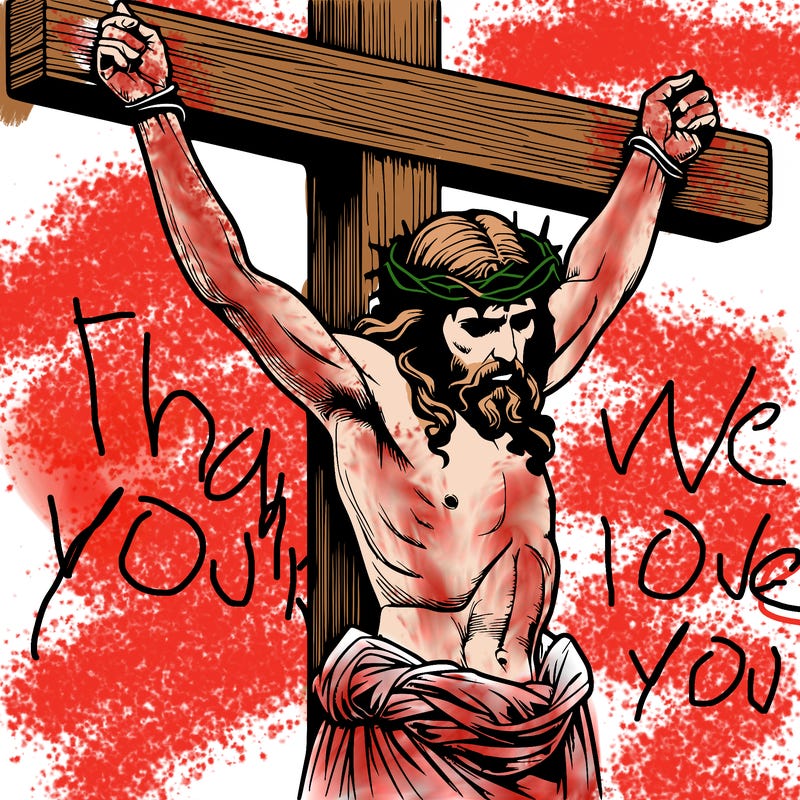 jesus realistic on the cross