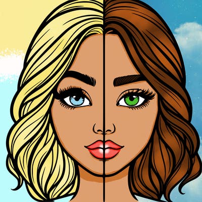 realistic girl split half