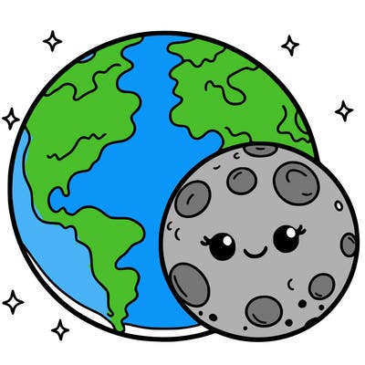 full moon and earth