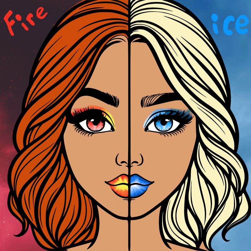 realistic girl split half