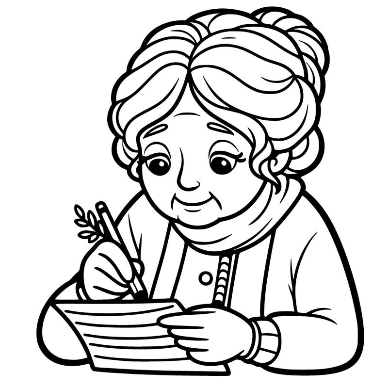 an old woman writes a love letter