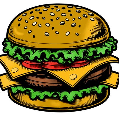 realistic cheese burger