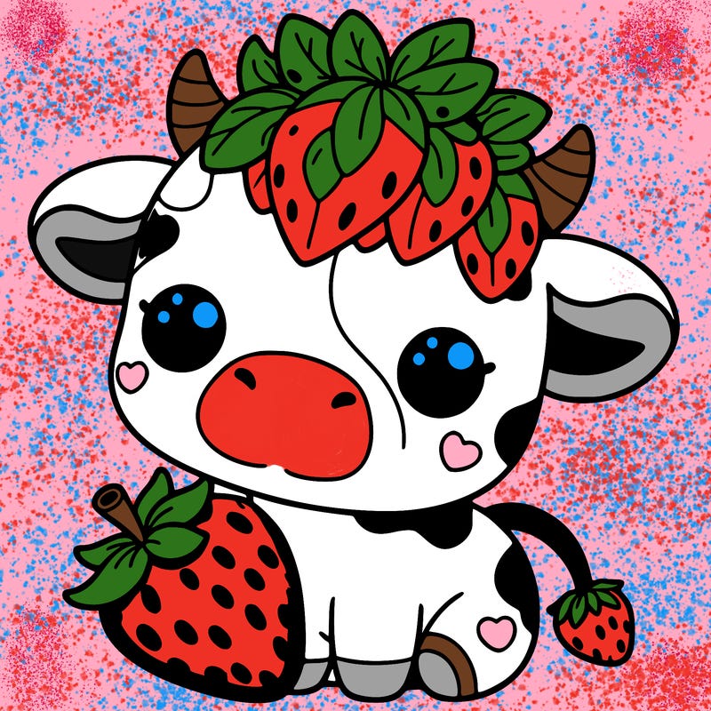 cute strawberry cow
