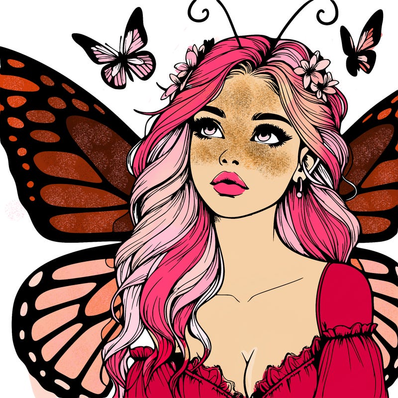 butterfly fairy realistic girl