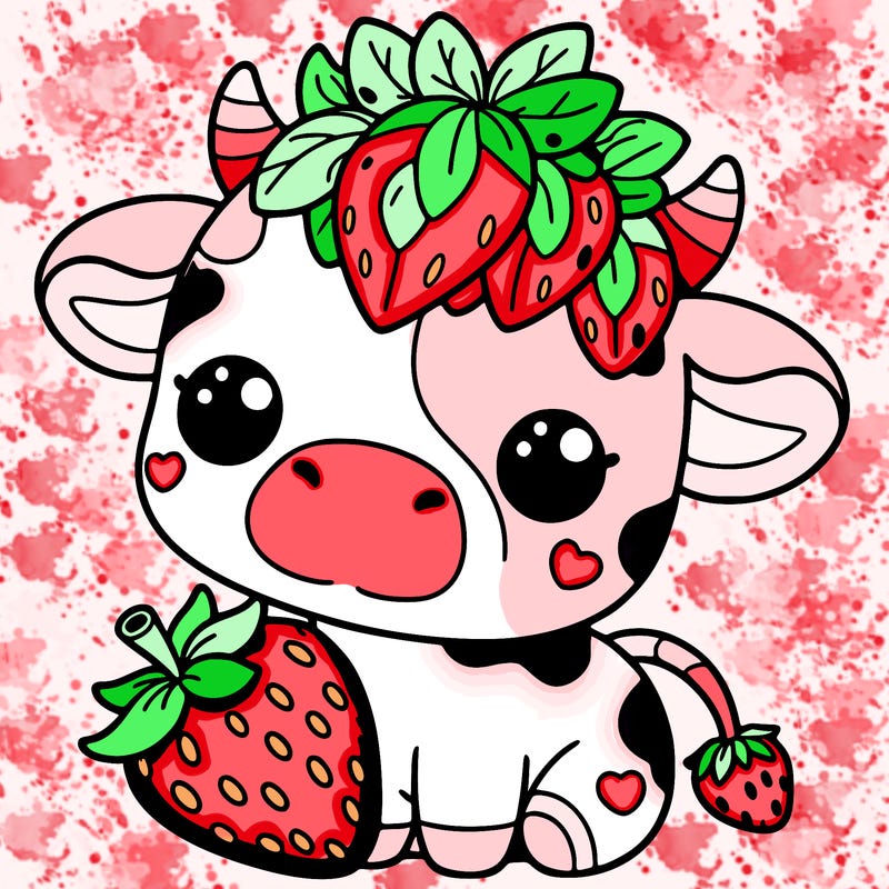 cute strawberry cow