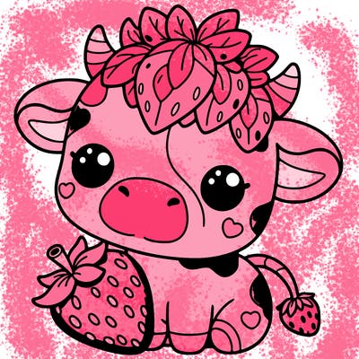 cute strawberry cow
