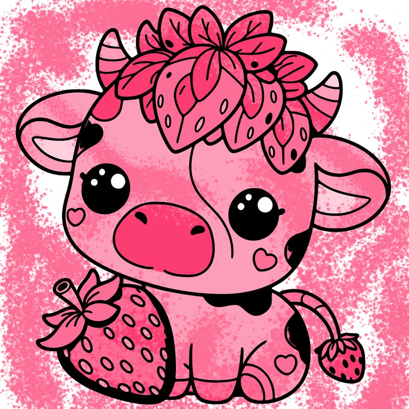 cute strawberry cow