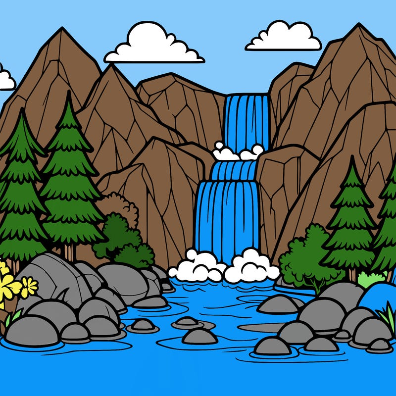 waterfall in mountain
