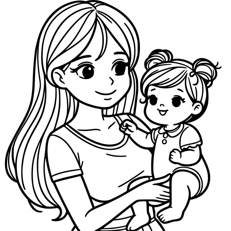 mother holding a baby girl