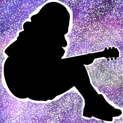 realistic woman play guitar