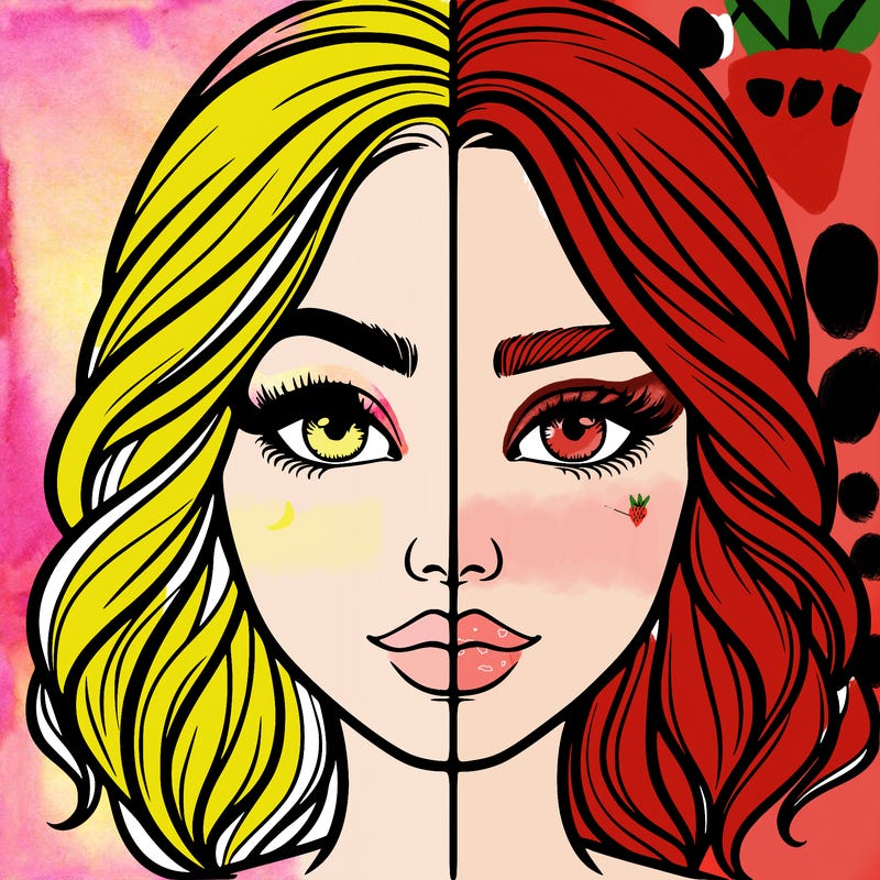 realistic girl split half