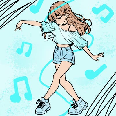 realistic girl danceing