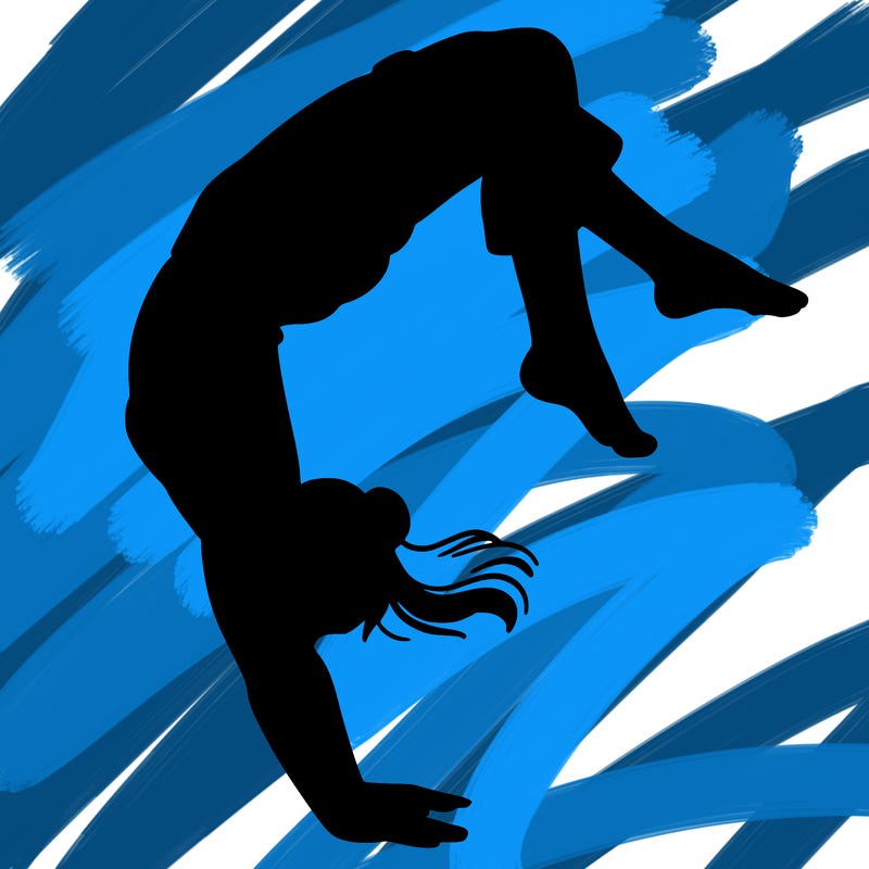 a woman doing a flip