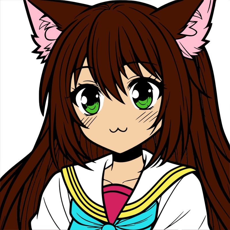 anime girl with cat ears