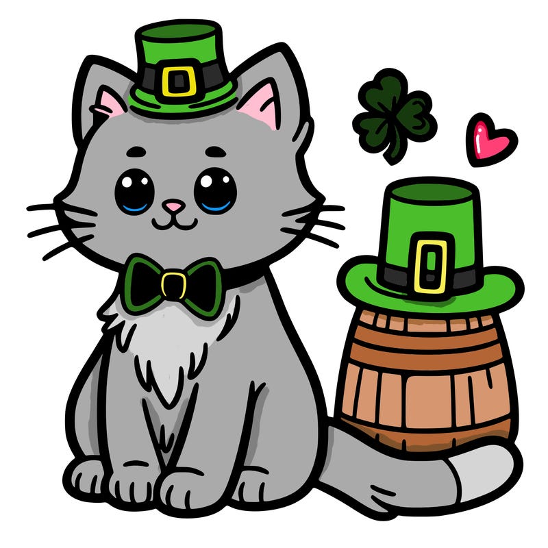 st patrick day cat