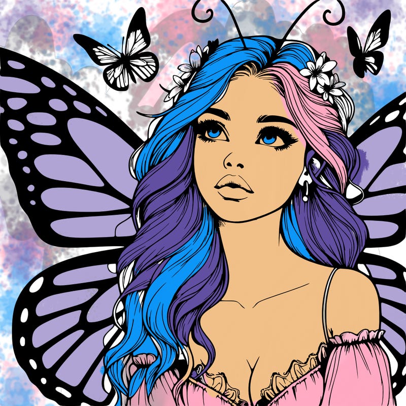 butterfly fairy realistic girl