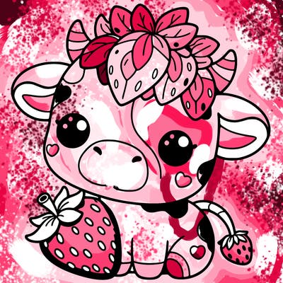 cute strawberry cow