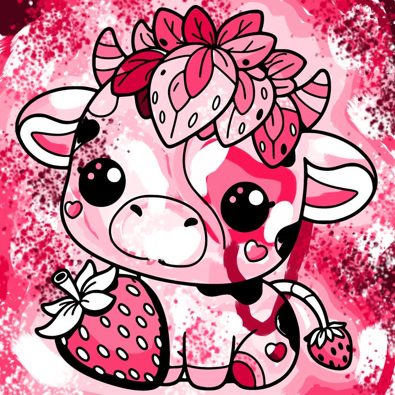 cute strawberry cow