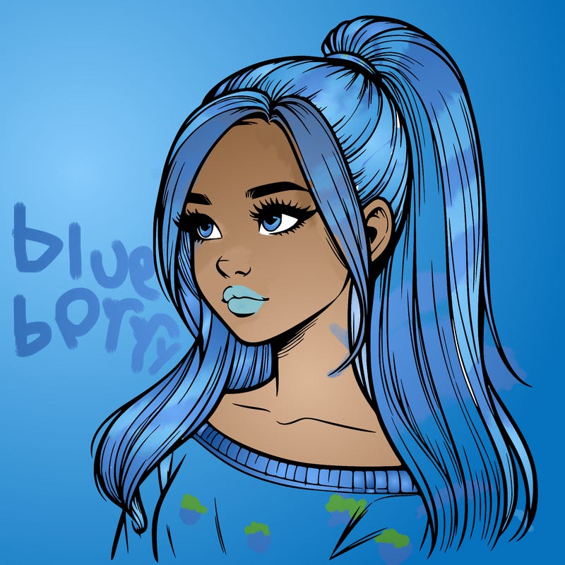 realistic girl with a high ponytail