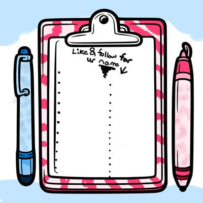 blank clip board with pen