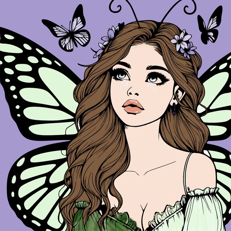 butterfly fairy realistic girl