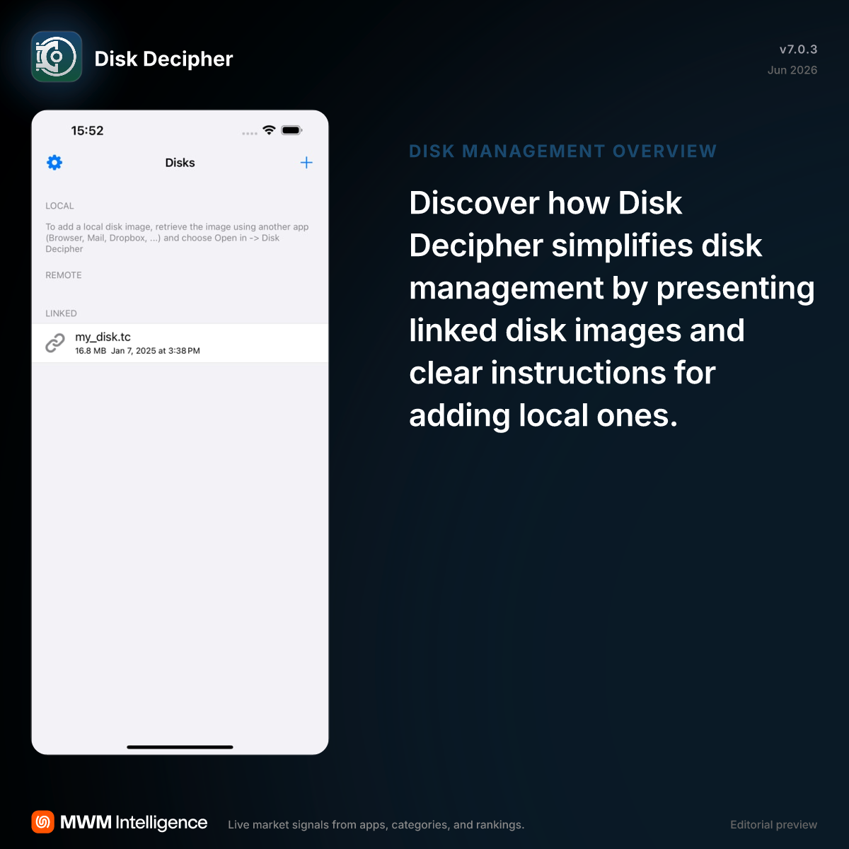 Disk Decipher - Utilities App | MWM