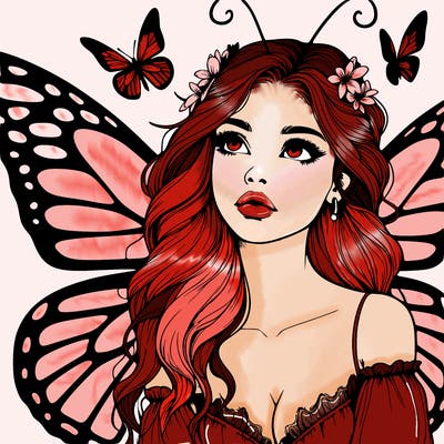butterfly fairy realistic girl