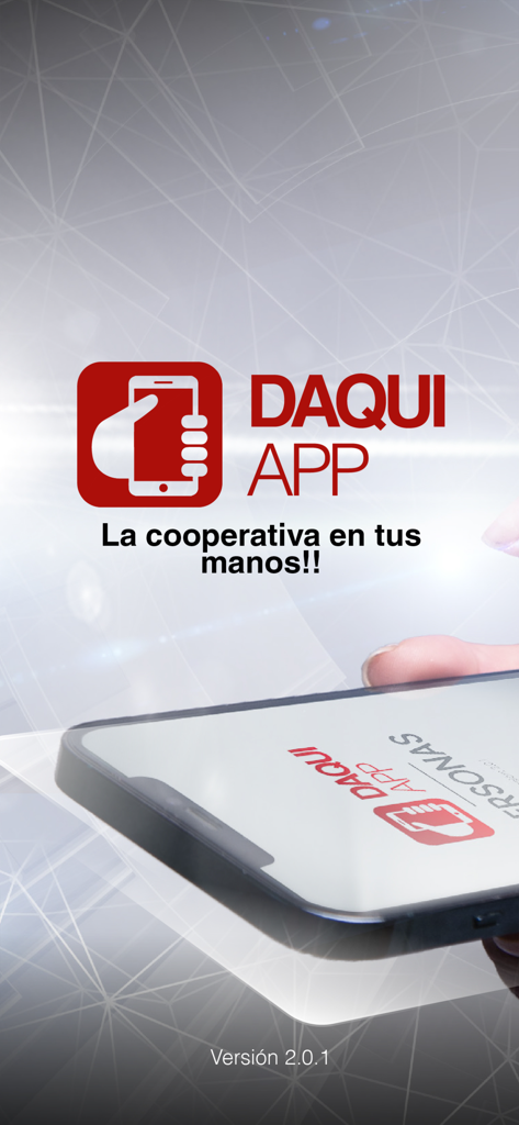 DaquiApp - DaquiApp splash screen with logo and slogan La cooperativa en tus manos