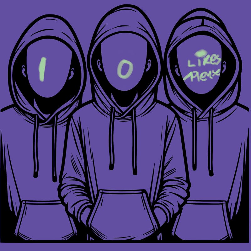 3 faceless people in  hoodies