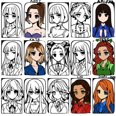 girls that look diffrent anime