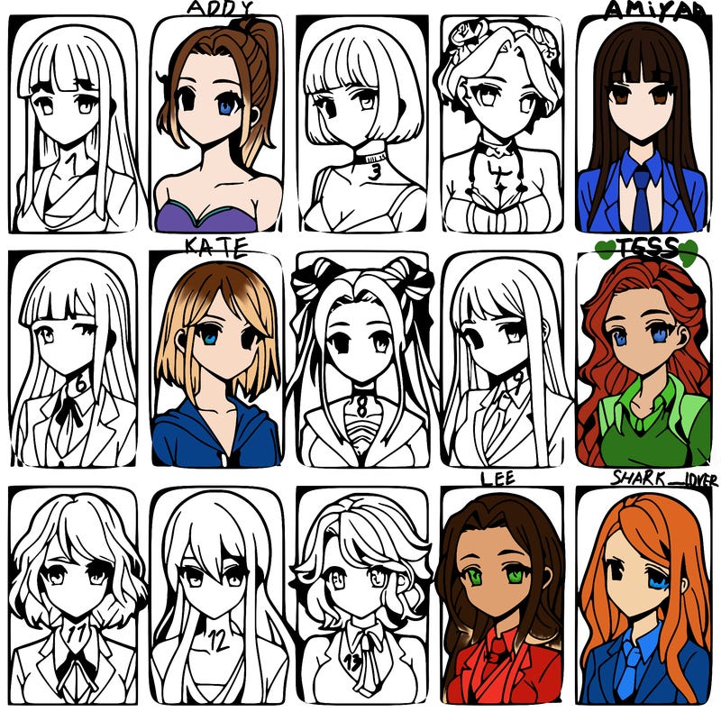 girls that look diffrent anime