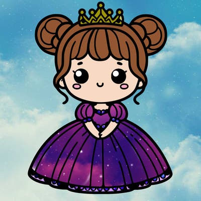 a girl with a princess dress