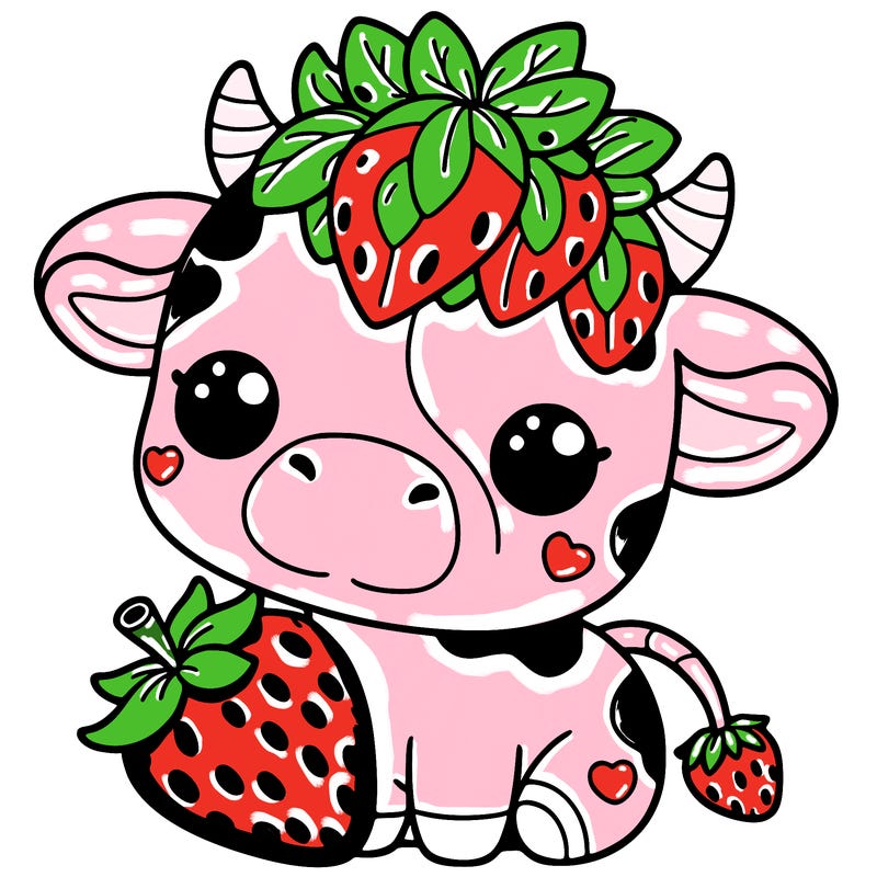 cute strawberry cow