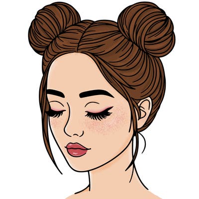 woman with hair buns