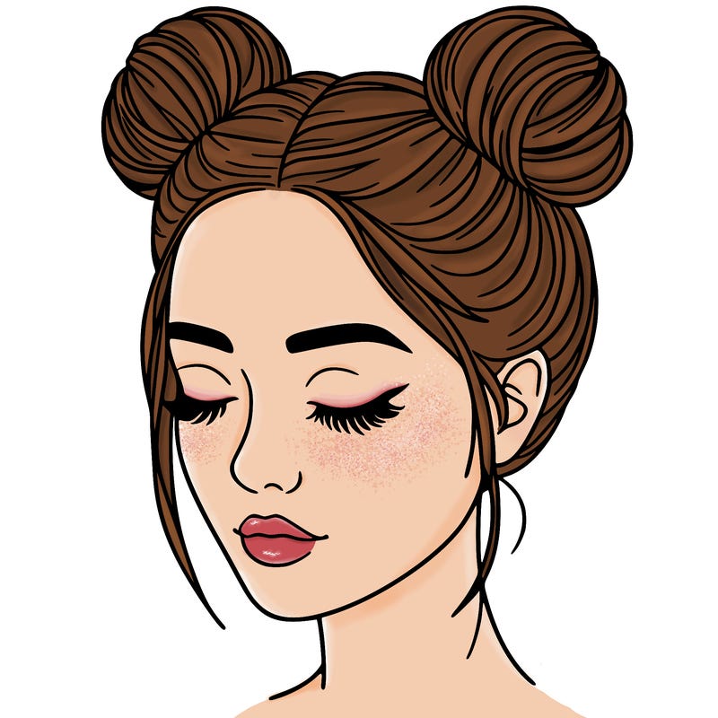 woman with hair buns