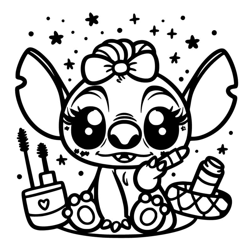 prepa stitch with make up and nails