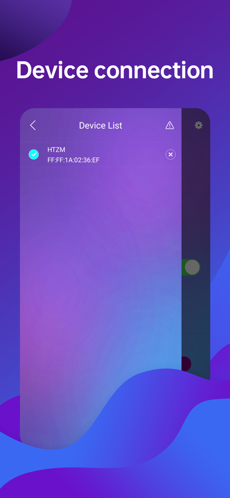 MagicStrip app interface showing the device connection screen with a paired LED light strip