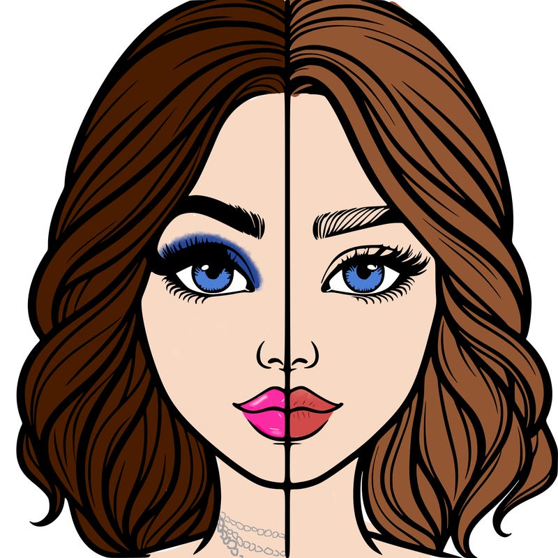 realistic girl split half